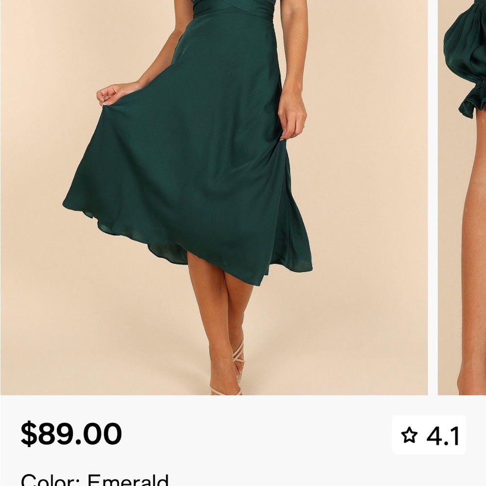 Emerald Green Fall Petal & Pup Brand Mickenna Sweetheart MIDI Dress BNWT - Picture 6 of 6